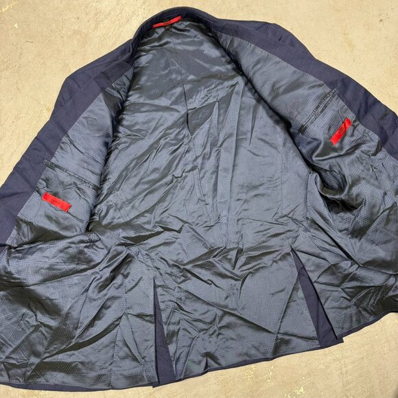 Hugo Boss Suit 2pc Nailhead 100s Wool Blue "C-Jays1" 42 S 34x23 - Picture 7 of 16